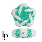 Opaque White - Perle di vetro Elegant Star 12 mm - Verde chiaro x10 Perle di vetro Elegant Star 12 mm - Verde chiaro x10