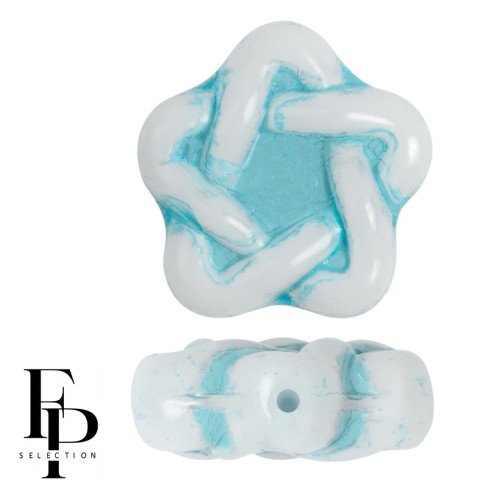 Perline di vetro Elegant Star 12 mm - Turchese x10