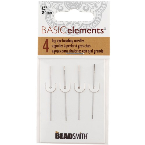 Aghi a cruna grande - Aghi per perline 37 mm - Beadsmith x4