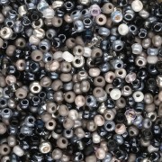Perla Preciosa 11/0 2 mm - Mix argento - nero - bianco x 20 g