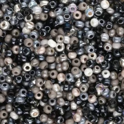 Perla Preciosa 11/0 2 mm - Mix argento - nero - bianco x 20 g