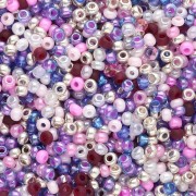 Perla Preciosa 11/0 2 mm - Mix argento - lilla - rosa x 20 g