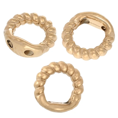 Anelli di protezione ritorti da 5 mm per filo da 0,7 mm - Acciaio inox 316L placcato oro x4