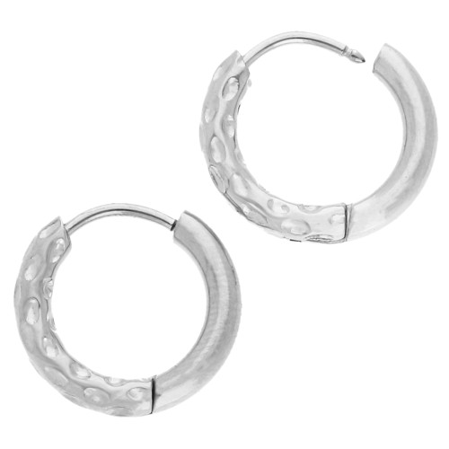 Cerchio rotondo martellato reversibile 15 mm - filo da 2,5 mm - acciaio inossidabile 316L e 201 x2