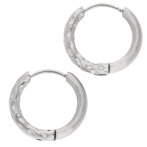 Rosette rotonde martellate reversibili 17 mm - Filo 2,5 mm - Acciaio inox 316L e 201 x2