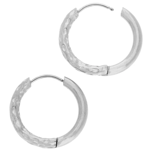 Cerchio rotondo martellato reversibile 19 mm - filo da 2,5 mm - acciaio inossidabile 316L e 201 x2