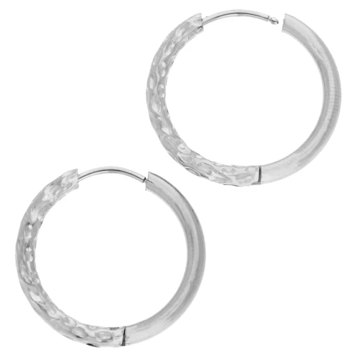 Cerchio rotondo martellato reversibile 23 mm - filo da 2,5 mm - acciaio inossidabile 316L e 201 x2