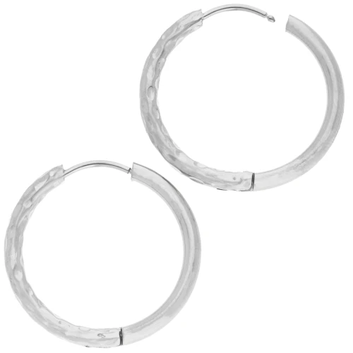 Cerchio rotondo martellato reversibile 25 mm - filo da 2,5 mm - acciaio inossidabile 316L e 201 x2