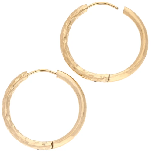 Cerchio rotondo martellato reversibile 25 mm 2,5 mm filo in acciaio inossidabile 316L e placcato oro 201 x2