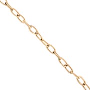 Catena a maglie ovali Forçat 6,3 mm - Acciaio inossidabile 316L Gold x50cm