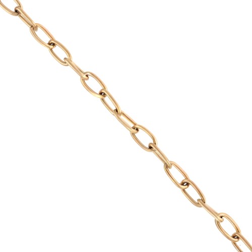 Catena a maglie ovali Forçat 6,3 mm - Acciaio inossidabile 316L Gold x50cm