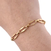 Catena a maglie fantasia 7 mm - acciaio inox 304 oro x50 cm