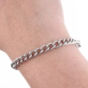 Catena a maglia Rombo a coste da 6 mm - Acciaio inox 316L x1m