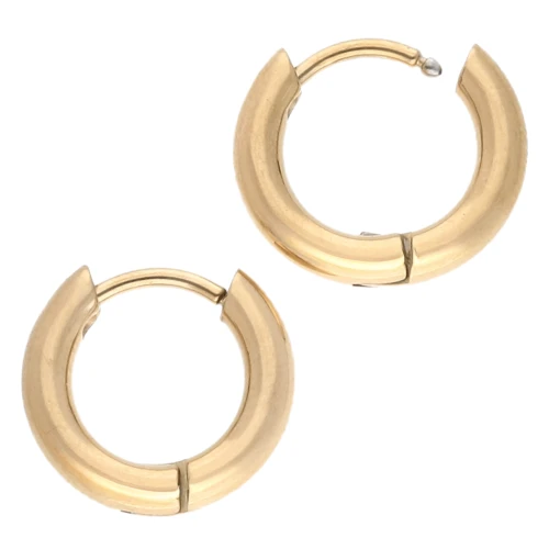 Rosette rotonde da 13 mm - Filo da 2,5 mm - Acciaio inossidabile 316L placcato oro x2