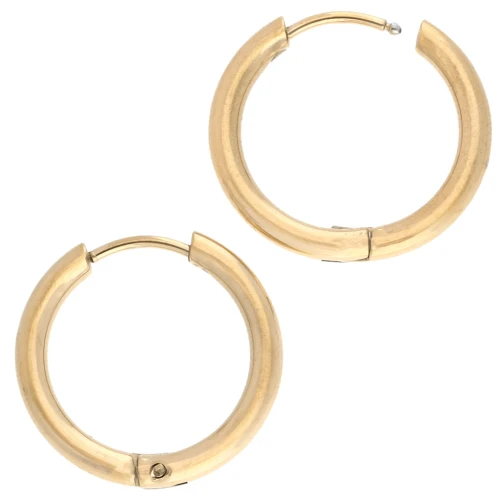 Rosette rotonde da 19 mm - Filo da 2,5 mm - Acciaio inossidabile 316L placcato oro x2