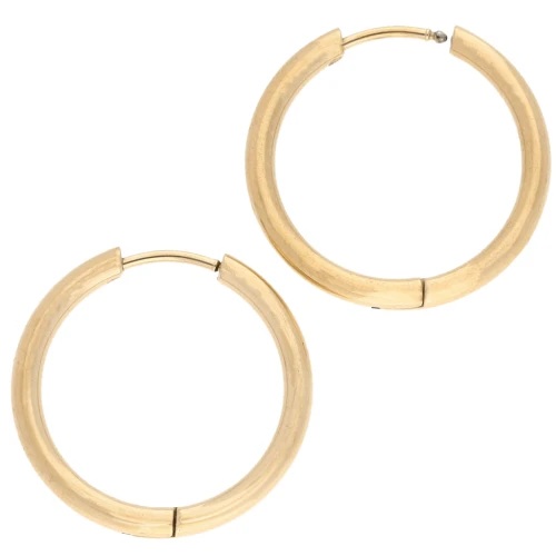 Rosette rotonde da 23 mm - Filo da 2,5 mm - Acciaio inossidabile 316L placcato oro x2