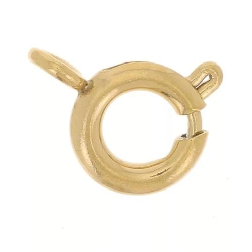 Chiusura a molla da 5 mm con anello chiuso - Acciaio inossidabile 316L Gold x10