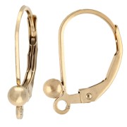 Traversine ad anello aperte da 16 mm - pallina - riempite d'oro (oro laminato) x2