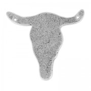 Separatore tête de taureau 2 fori mm.42 argenté vieilli x1|raw }}