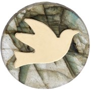 Elemento a forma di uccello da attaccare 11x14 mm - Oro pieno (oro laminato) x1