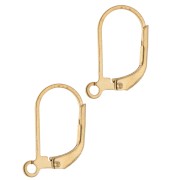 Anello aperto Dormeuses 16 mm - Made in Europe - Argento 925 dorato con oro fino x2