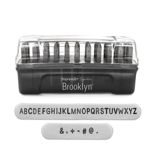 Punzoni ImpressArt Signature 3 mm per acciaio - Alfabeto Majuscules BROOKLYN x33