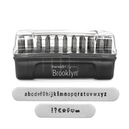 Punzoni ImpressArt Signature 3 mm per acciaio - Lettere piccole BROOKLYN x33