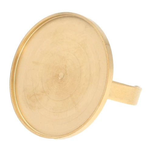 Anello sottile regolabile per cabochon a base piatta da 25 mm - Acciaio inossidabile 304 Gold x1