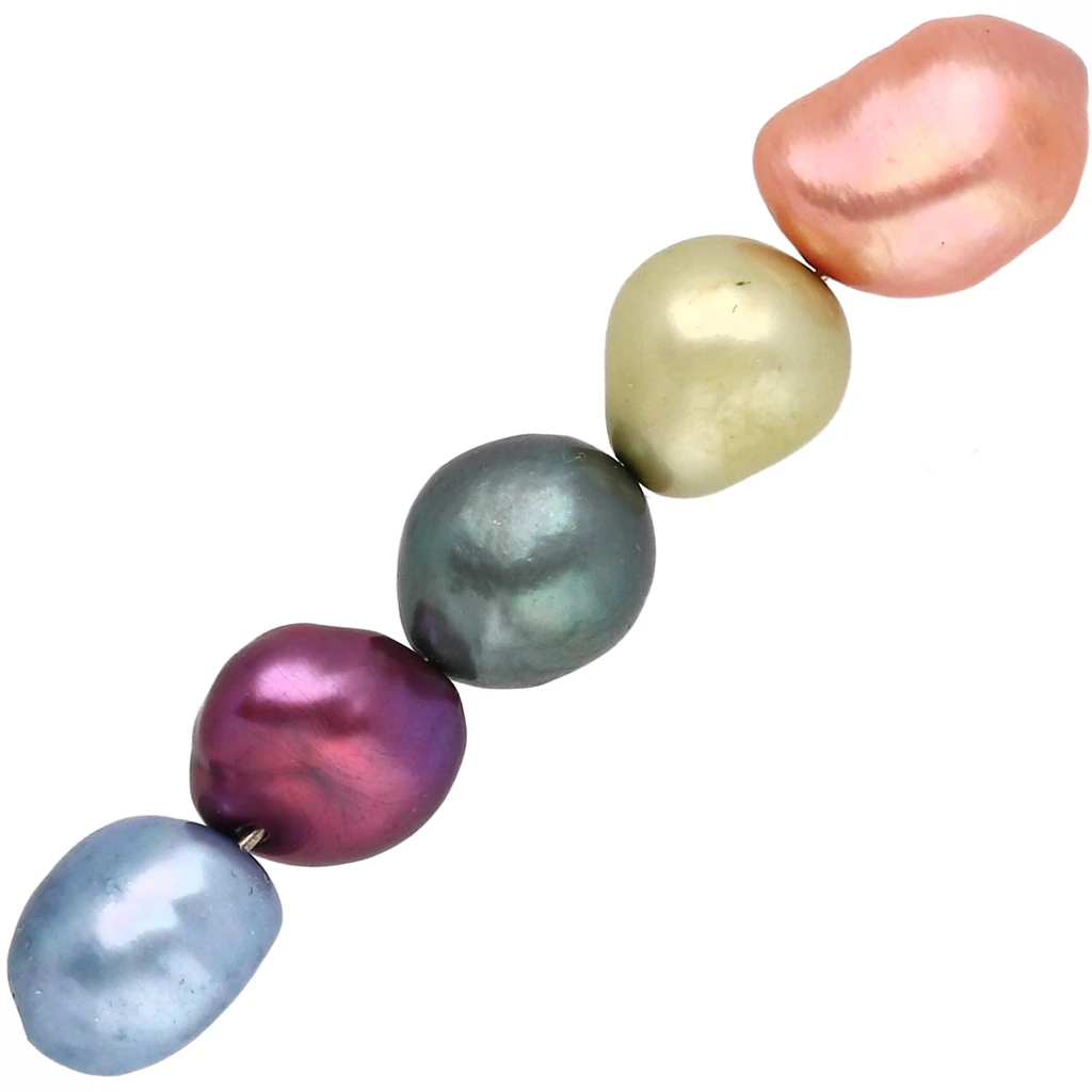 Collana di perle bianche d'acqua dolce grandi e piccole alternate