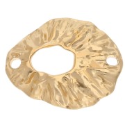 Distanziatore ovale cavo 19,5x16 mm - Dorato con oro fino x1
