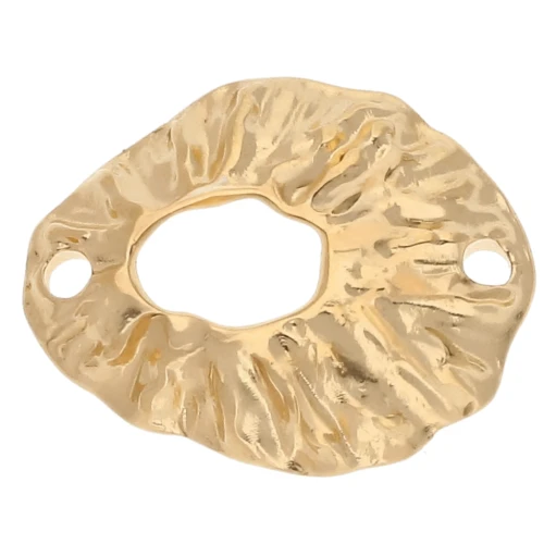 Distanziatore ovale cavo 19,5x16 mm - Dorato con oro fino x1