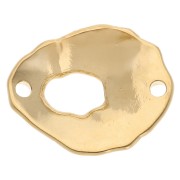 Distanziatore ovale cavo 19,5x16 mm - Dorato con oro fino x1