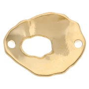 Distanziatore ovale cavo 19,5x16 mm - Dorato con oro fino x1