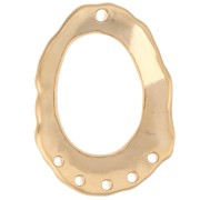 Ciondolo a lampadario ovale cavo 35x27 mm 5 fori - Dorato in oro fino x1