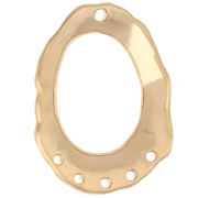 Ciondolo a lampadario ovale cavo 35x27 mm 5 fori - Dorato in oro fino x1