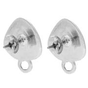 Orecchini a triangolo tondo 19,5x15 mm - Placcatura in argento fino invecchiato Brown x2