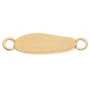 Distanziatore irregolare 33x8,5 mm e resina epossidica - Dorato con oro fino - Bianco perlato