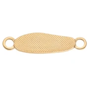 Distanziatore irregolare 33x8,5 mm e resina epossidica - Dorato con oro fino - Bianco perlato