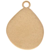 Pendente a goccia irregolare 32x24 mm in resina epossidica - Dorato in oro fino - Topazio x1