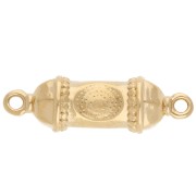 Distanziatore etnico per tubi 26x8 mm con resina epossidica - Dorato con oro fino - Nero x1