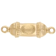 Distanziatore etnico per tubi 26x8 mm con resina epossidica - Dorato con oro fino - Nero x1