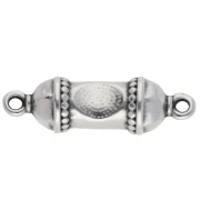 Distanziatore etnico a tubo 26x8 mm - Impiallacciatura in argento fino invecchiato - Turchese