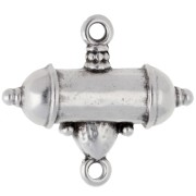 Distanziatore etnico a tubo e goccia 20x23 mm Argento antico impiallacciato Turchese