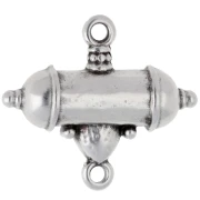 Distanziatore etnico a tubo e goccia 20x23 mm Argento antico impiallacciato Turchese