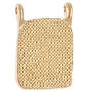 Pendente rettangolare 20,5x14 mm con motivo a cuore - Dorato in oro fino