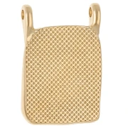 Pendente rettangolare 20,5x14 mm con motivo a cuore - Dorato in oro fino