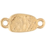 Inserto rettangolare irregolare 16x6,5 mm Dorato in oro fino - Turchese - Giacinto