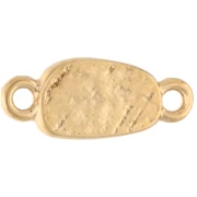 Inserto rettangolare irregolare 16x6,5 mm Dorato in oro fino - Turchese - Giacinto