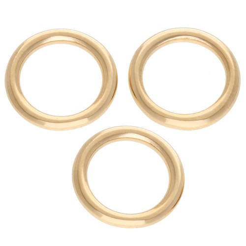 Anello rotondo di montaggio e tessitura da 13 mm - Dorato in oro fino x1