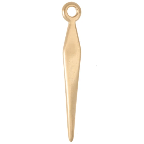 Pendente a punta 24x3 mm a effetto ritorto - Dorato in oro fino x1